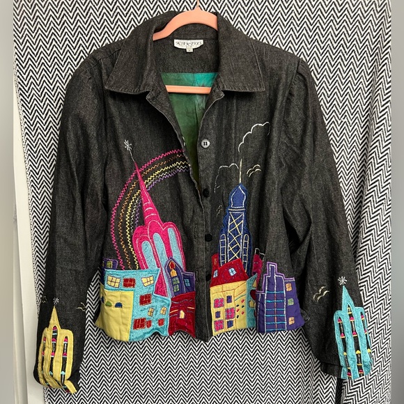 Kaktus Jackets & Blazers - Vintage pushpa kaktus city applique jacket